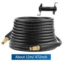 Slėginio plovimo žarna Pakeičiama žarna Super lanksti žarna 12M, 3200 PSI, Karcher K2-K7, Nemokami Click tipo prijungimo greitoji jungtis Priedai juoda