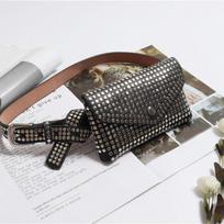 Pack Luxury Designer Fanny Pack Small Moteriškas juosmens krepšys telefono maišelis Punk diržo krepšys piniginė juoda gotika juoda