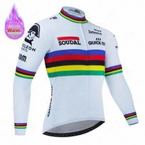 2026 Soudal Quick Step Team Men Winter Bicycle Clothing Long Sleeve Thermal Fleece Cycling Jersey Set MTB Warm Ropa Ciclismo Hombre S