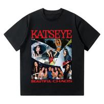 K Pop Viršūnės Katseye Merch Liečiamas Iliustracija Rokas ir Rolis Hip-hopas Rapas Viršus Aukštos Gatvės Sportinis Kasdienis Marškinėliai Vyriški Moteriški Porai S