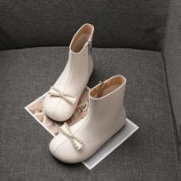 Genuine Leather Girls' Martin Boots - Autumn/Winter 2025 British Style Princess Short Boots. 28 (Inner length 17.5cm)
