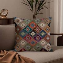 Turkiškas Kilim Navaho Vintažinis Pagalvės užvalkalas Apsaugantis nuo dulkių erkučių Pagalvės užvalkalas Nematomas užtrauktukas Šilkinis trumpas pliušas Sofos pagalvės užvalkalas 30X30cm