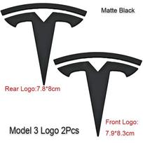 Automobilio lipdukas Tesla 2 vnt. 3D ABS Juodas Chromas Raudonas Anglies Pluoštas Automobilio Priekinio Variklio Dangčio Emblema Galinės Bagažinės Lipdukas Tesla Model 3 Model Y D