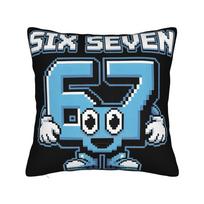 67 Six Seven 6-7 Funny Italian Brainrot Pillowcases Cushion Cover  Throw Pillow Cover Warm Chair Decor Square Multi-Size 12x12in 30X30cm