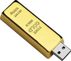 "BorlterClamp" 64GB USB atmintinė auksinio strypelio formos naujiena USB atmintinė, skirta išorinei duomenų saugyklai