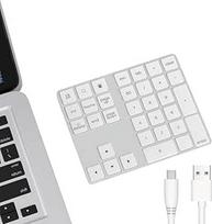 "Cateck Bluetooth" skaitmeninė klaviatūra 34 klavišai "NumPad" belaidė skaičių klaviatūra įkraunama skaitmeninė klaviatūra, skirta kompiuteriui "Laptop Tablet iPad", suderinama su "MacBook Windows Surface Pro