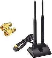 "Eightwood" 2.4G / 5.8G dviejų dažnių magnetinė 6dBi RP-SMA antena 2 m ilginimo kabelis, skirtas WLAN PCI WiFi kortelėms Belaidis maršrutizatorius Bluetooth TP-Link Dlink Multi-Way