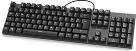 "Hama" mechaninė klaviatūra (tyli klaviatūra, foninis apšvietimas, klaviatūra, laidinė klaviatūra, mechaninė klaviatūra, ergonominė klaviatūra, kompiuterio klaviatūra, USB klaviatūra) Juoda/antracitinė