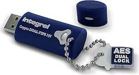 "Integral" 32GB "Crypto-197" 256 bitų 3.0 USB atmintinė su šifravimu - slaptažodžiu apsaugota USB atmintinė, sertifikuota pagal FIPS 197, tvirta, dvisluoksnė, vandeniui atspari konstrukcija XTS-AES