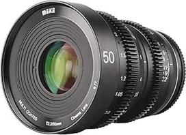 "Meke 50mm T2.2" rankinio fokusavimo mažo iškraipymo mini objektyvas, skirtas "Sony E-mount" fotoaparatams