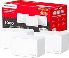 "Mercusys Halo H3000X" (3 vnt.) "WiFi" tinklo maršrutizatorius 6 AX3000, dviejų dažnių 2,4 GHz/5 GHz, 3 x Gigabitiniai prievadai, veikimo spindulys iki 650 m², MU-MIMO, OFDMA, 1024-QAM