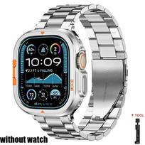 Luxury Metal Case+Strap for Apple Watch Band Ultra3 49mm 46mm Titanium Bracelet Hard Frame Protect Cover for Iwatch Series11 10 49mm-Ultra 3 2 1