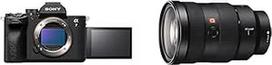 "Sony Alpha 7 IV" beveidrodis pilno kadro fotoaparatas ekspertams (33 megapikselių, fokusavimas realiuoju laiku, 10 kadrų per sekundę serija, 4K 60p vaizdo įrašas, reguliuojamas jutiklinis ekranas) + objektyvas FE 24-70 f2.8 GM