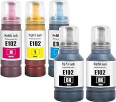 102 rašalas, suderinamas su Epson 102, skirtas Ecotank ET-2700 ET-2750 ET-2751 ET-2756 ET-2850 ET-2851 ET-2856 ET-3700 ET-3750 ET-3850 ET-4750 ET-4750 ET-4750 ET-4750 ET-4750 ET-475T-4850 ET-4856 ET-15000