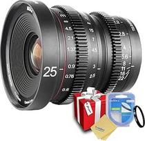 25mm T2.2 rankinio fokusavimo asferinis portretinis objektyvas "Micro Four Thirds" (MFT, M4/3) "Olympus M4/3 Lumix" + "Venidice Colth