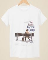 Forrest Gump - Filmo plakato įkvėpti unisex baltiniai marškinėliai Unisex T-shirt XXXXL