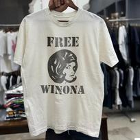 90-ųjų retro Winona energijos marškinėliai; Balti grafiniai unisex marškinėliai vintažiniu stiliumi L gray