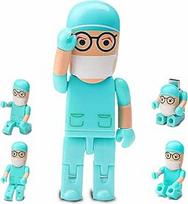 64GB karikatūrų daktaro modelis USB "Flash Drive" USB 2.0 atminties kortelė, skirta išorinei duomenų saugyklai, žalia