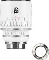 7artisans 135mm T2.4 Infinte serijos profesionalus rankinis viso kadro kino objektyvas, suderinamas su PL bajonetu, skirtas fotografijai ir filmų gamybai - baltas