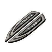 Automobilio lipdukas Tesla 2 vnt. Automobilio Tesla logotipas Ženklelis Emblema Šoninio sparno Kėbulo dekoravimo lipdukas Tesla Model 3 S Y Coil WYE K80 Roadst For tesla-2pcs ruda