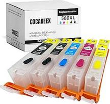 COCADEEX 580XXL tuščia pakartotinai užpildoma rašalo kasetė, suderinama su Canon PGI-580XXL CLI-581XXL, skirta PIXMA TS6150 TS6151 TS6250 TS6251 TS6350 TS6351 TS705 TR7550 TR8550 TS9550 TS9550 TS9550 TS9550 1C