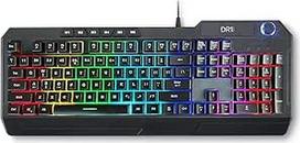 DR1TECH Wasp RGB žaidimų klaviatūra kompiuteriui/PS4 su LED apšvietimu - 104 klavišai, 26 klavišai su apsauga nuo vaiduoklių - USB klaviatūra su kabeliu (QWERTZ tarptautinis išdėstymas)
