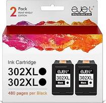 Ejet rašalas, atkuriamasis, skirtas HP 302 302XL spausdintuvams HP Deskjet 1110 2130 2134 3630 3632 3634 5230 5220 Envy 4520 4521 4521 4522 4523 4524 Officejet 3830 3831 3833 4650 4651 4652 4654 4655 4658 (2 juodos spalvos)