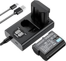 ENEGON EN-EL15 /EL15C akumuliatorius (2 vnt.) ir išmanusis LED dvigubas USB įkroviklis, skirtas Nikon ZF Z6,Z7 Z8 D7500 D7000, D7100, D7200 D500, D600, D610, D750, D780 D800, D810, D800E, D810A, D850