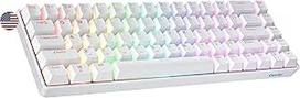 Geeky GK65 65% | Greitai keičiama mechaninė žaidimų klaviatūra | 68 klavišai su įvairiaspalviu RGB LED apšvietimu kompiuteriams ir Mac žaidėjams| ANSI amerikietiškas išdėstymas (balta, mechaninė raudona)