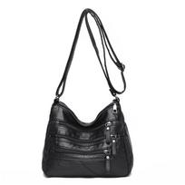 Ladies Cross Body Bag Messenger Large Over Shoulder Handbag Long Strap juoda