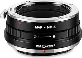 K&F CONCEPT MAF-NIK Z bajonetinis adapterio žiedas, skirtas "Minolta" SA AF MAF objektyvui, suderinamas su "Nikon Z 7" ir "Nik Z 6" beveidrodžiais viso kadro fotoaparatais