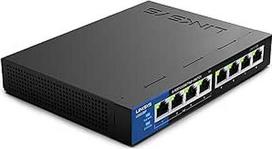 Linksys LGS108P-EU 8 prievadų nevaldomas Gigabitinio tinklo PoE komutatorius su 4 PoE+ prievadais Ethernet komutatorius - iki 1000Mbps, skirtas biuro ir namų IP stebėjimui, skirtas darbalaukiui