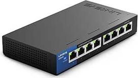 Linksys LGS108-EU 8 prievadų nevaldomas gigabitinio tinklo komutatorius - Ethernet komutatorius / šakotuvas su metaliniu korpusu, skirstytuvas - tvirtinamas ant sienos arba stalo biure ar namuose, "Plug and Play", spalva