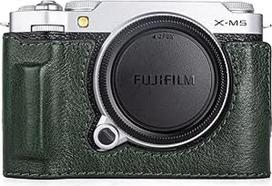 MUZIRI KINOKOO Apsauginis pusinis dėklas fotoaparatui "Fujifilm X-M5/Fuji X-M5", natūralios odos dėklas fotoaparatui "Fuji X-M5/Fuji XM5" - retro stiliaus dėklas su apačioje esančia anga ir rankena - žalias
