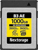 Nextorage Japonijos gamintojas CFexpress 4.0 Type B 1000GB atminties kortelė Maksimalus skaitymo greitis 3900MB/s Įrašymo greitis 3600MB/s NX-B3AE1000G CF Express 4.0 Typeb Nexstorage