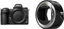 Nikon Z 6II veidrodinis viso kadro fotoaparatas (24,5 MP, 14 kadrų per sekundę, hibridinis AF + NIKON FTZ II adapteris, skirtas F-mount objektyvams su Z-mount fotoaparatais)