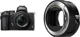 Nikon Z 50 KIT DX 16-50 mm 1:3.5-6.3 VR DX formato fotoaparatui + NIKON FTZ II (adapteris, skirtas F-objektyvams ir Z-formato fotoaparatams)