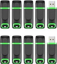 Pakuotė iš 10 32GB USB atmintinės KEXIN Memory Stick USB 2.0 32GB USB atmintinės Pakuotė iš 10 USB atmintinių su dangteliu ir LED šviesa Duomenų saugojimo atmintinė Žalia