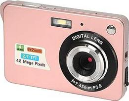 Skaitmeniniai fotoaparatai fotografavimui, 4K 48 MP vaizdo dienoraščių kamera, kišeninis fotoaparatas su 2,7 colio LCD ekranu, 8x priartinimu, nepertraukiamo fotografavimo funkcija, skirta suaugusiesiems, senjorams, pradedantiesiems (rožinė)