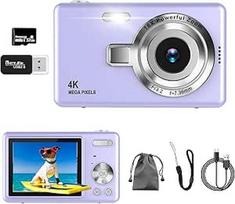 Skaitmeninis fotoaparatas, UHD 4K 50MP fotoaparatas su 32GB SD kortele, 16X skaitmeninis priartinimas, įkraunamas akumuliatorius, nešiojamasis Vlog fotoaparatas vaikams, paaugliams, studentams, pradedantiesiems