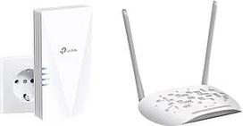 TP-Link RE500X WiFi 6 WLAN stiprintuvo kartotuvas AX1500 (dviejų juostų 1200MBit/s 5GHz ir TL-WA801N WLAN prieigos taškas 300Mbit/s 2,4 GHz dažniu)