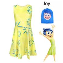 Animacinis Anime Inside Out 2 Džiaugsmas Cosplay Kostiumas Berniukams Mergaitėms Drabužių Rinkinys su Kaukę Helovino Gimtadienio Šventės Cosplay Kombinezonų Rinkinys 120