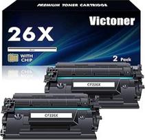 VICTONER tonerio kasetė, suderinama su HP 26X CF226X 26A CF226A Laserjet Pro MFP M426fdw M426fdn M426dw M402n M402dn M402dw M402dw M402d M402d M402 M426 serijos spausdintuvu, juoda, 2 vnt.