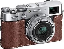 VOVMOEYA X100VI Half Camera Case for Fujifilm X100VI, PU odos dėklas, suderinamas su Fujifilm X-100VI skaitmeniniu fotoaparatu - rudas