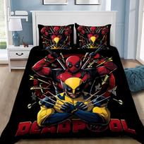 Deadpool patalynės užvalkalas pagalvės užvalkalas Wolverine patalynės komplektas suaugusiems berniukui mergaitei miegamojo dekoravimas vaikų dovana viengulis dvigulis didelis dydis EU Single(135*200cm)3pcs