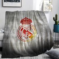 Real Madrid komandos logotipas, raštuotas flanelės pledas, aukštos kokybės, patogus visais sezonais, namų dekoras, šiluma ir komfortas, puikiai tinka dovanoms. 80cm x 120cm