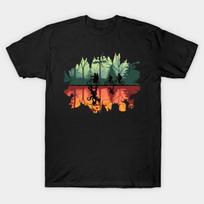 Men Black Print T-shirt Stranger Things (The Upside Down) No-Cut Transfer Paper Print Cotton Tshirt XL juoda