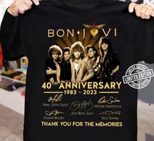 Kalėdinė dovana Bon Jovi 40-ojo jubiliejaus turas Unisex visų dydžių marškinėliai 24D416 Unisex marškinėliai M