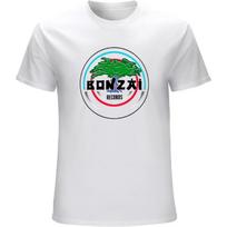 XINYIFENG Bonzai Records Marškinėliai Techno Trance Hardcore Marškinėliai Tee Shirt T-Shirt Balti S balta