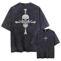 Unisex Viengubas Dydžio Džinsinis Marškinėlis Anime Vintage Gotikinis Grafinis Spaudinys Trumpomis Rankovėmis Streetwear Y2K Vasaros Laisvalaikio Treniruotė S